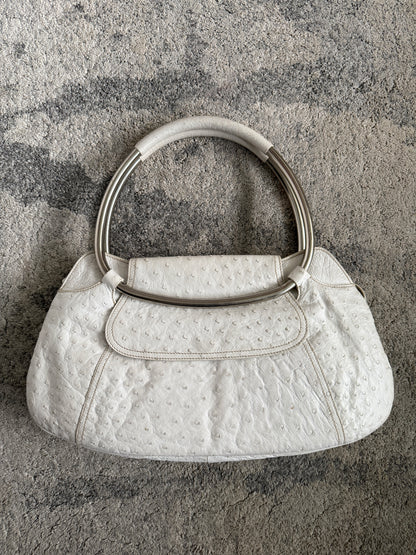 Prada SS2003 ostrich leather metal handle bag