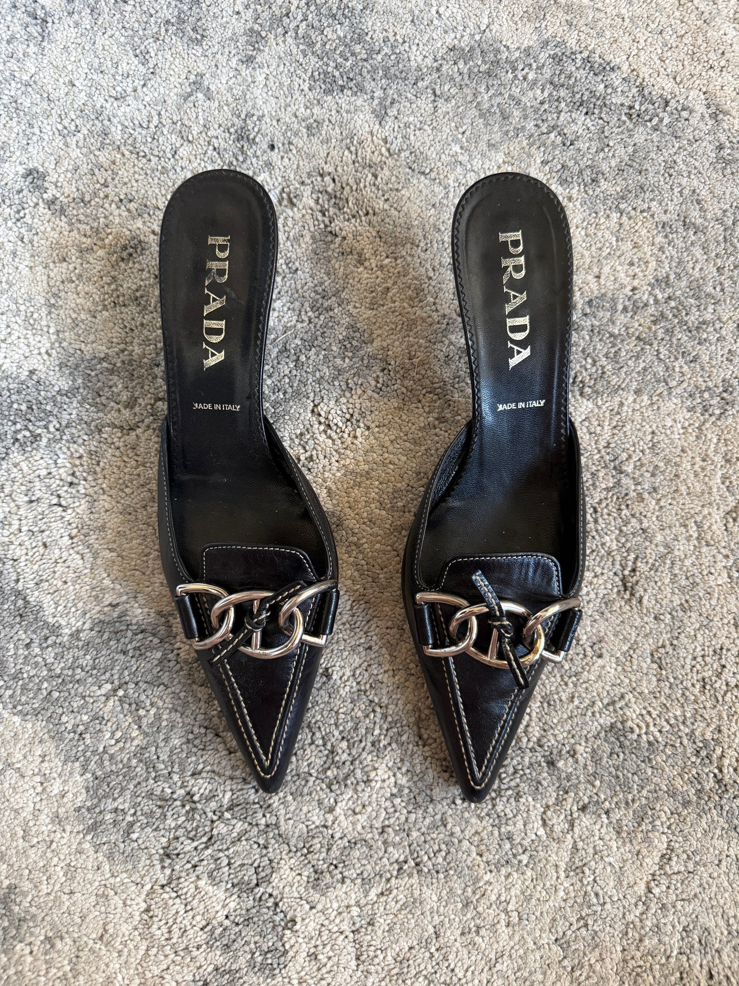 Prada 2000’s chain heels mules