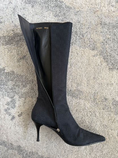 Gucci 2000’s monogram heels boots
