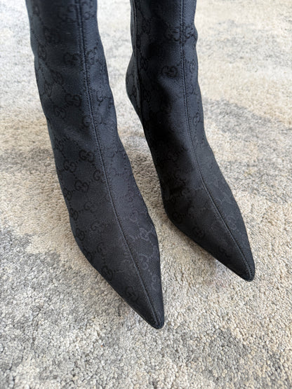 Gucci 2000’s monogram heels boots
