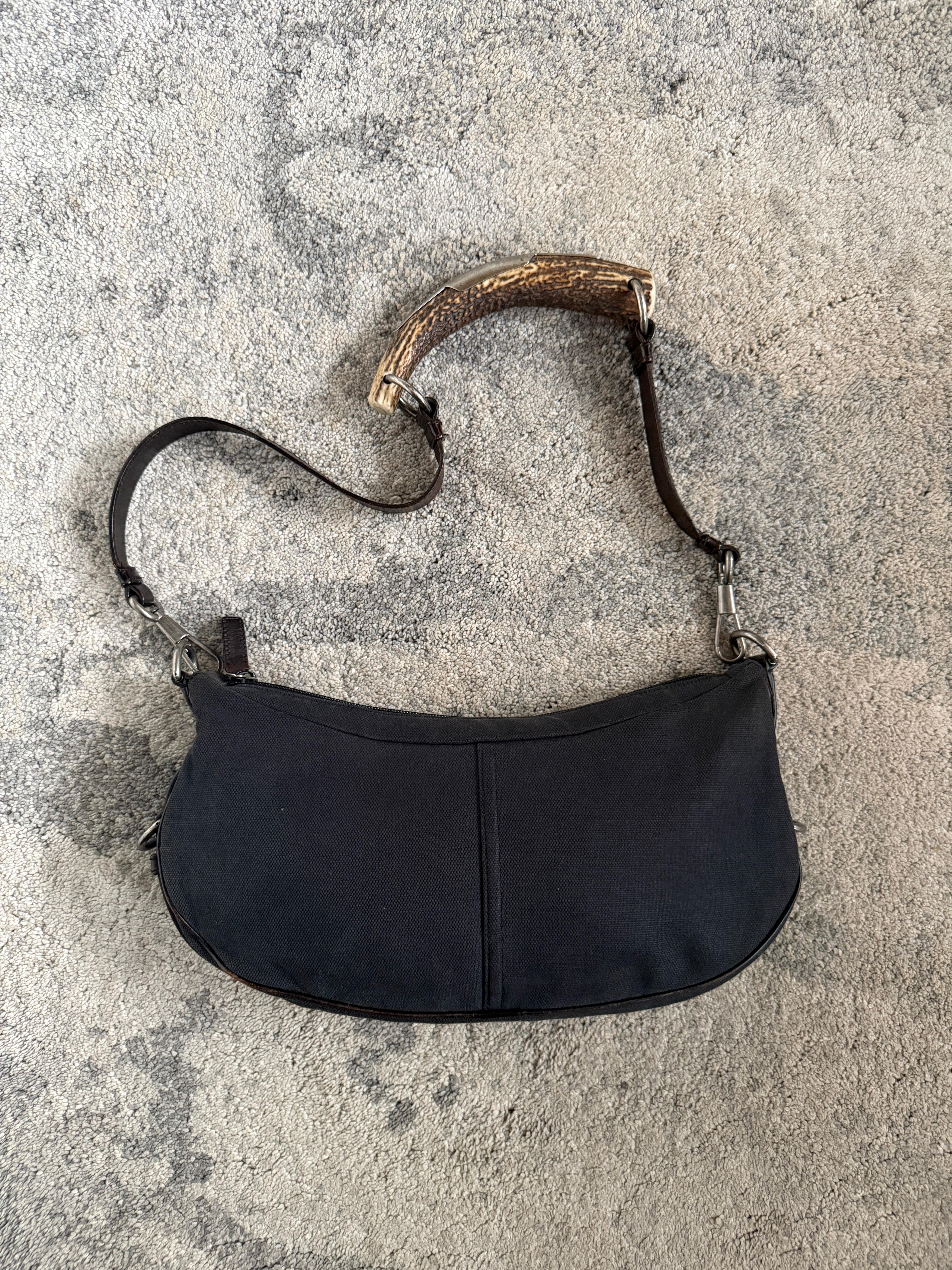 SAINT LAURENT ボディバッグ ブラック Yves Saint Laurent SS 2002 Brown Oversized Mombasa Sling Bag