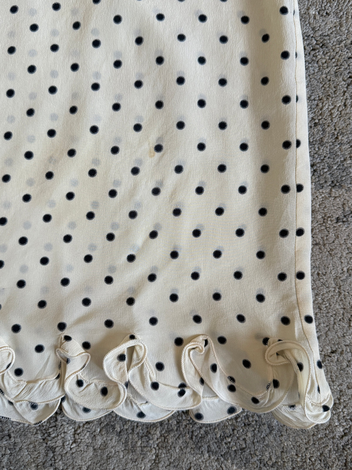 Prada SS2000 silk polkadot skirt