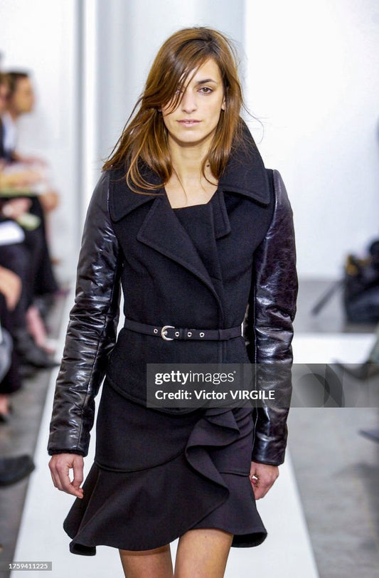 Balenciaga FW2002 mohair & wool with leather cuffs jacket