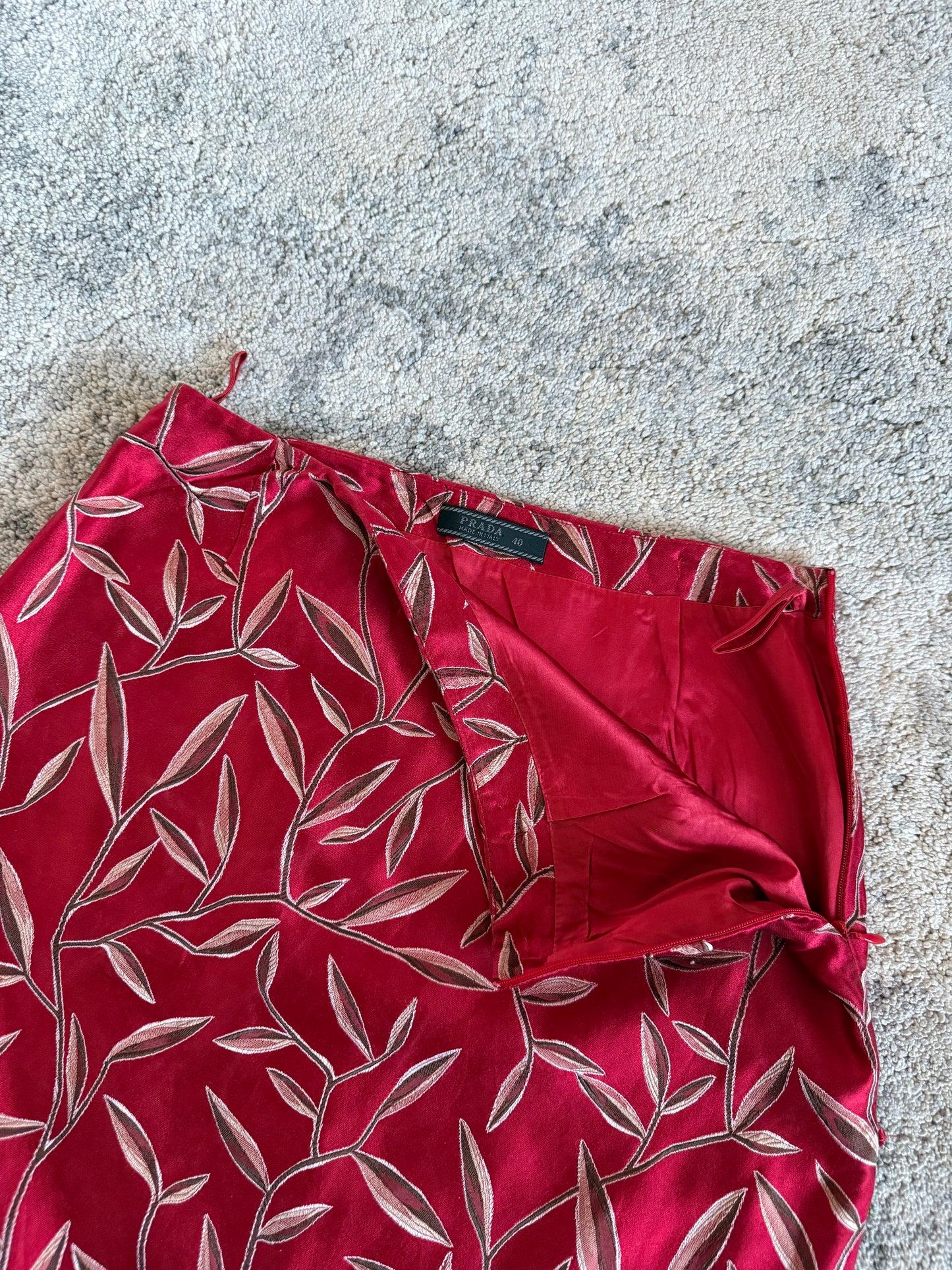 Prada SS1997 jacquard silk skirt