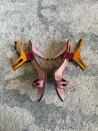 Louis Vuitton SS2006 buckle pony hair heels