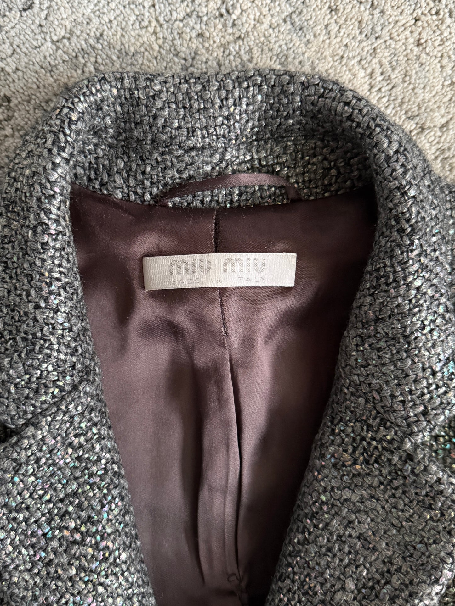 Miu Miu FW1998 wool iridescent coat