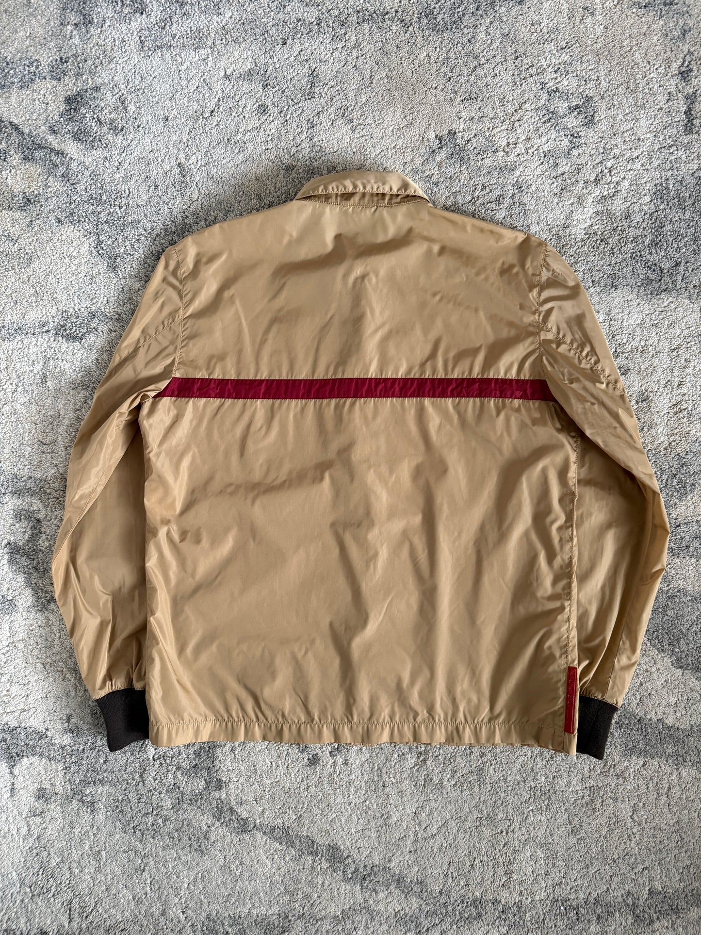 Prada 2000 nylon zip shirt with wool cuffs