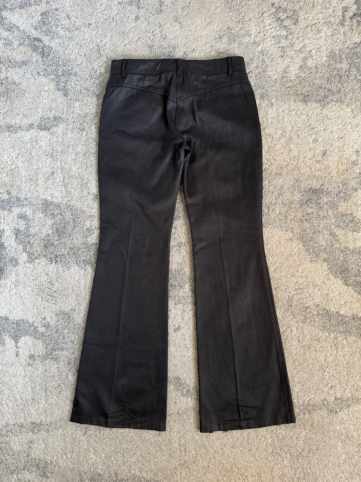 Chloé SS2001 studded waxed flared pants by Stella McCartney