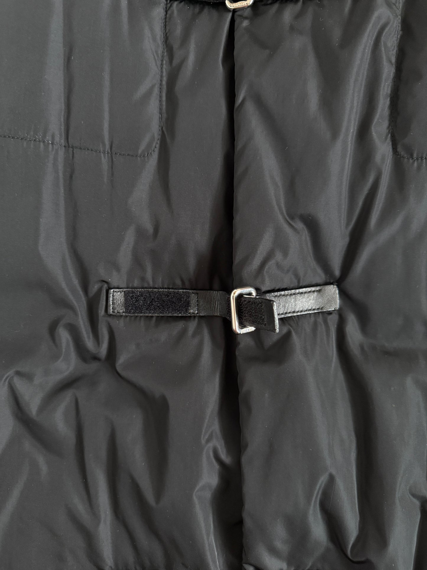 Prada FW1999 leather strap padded coat