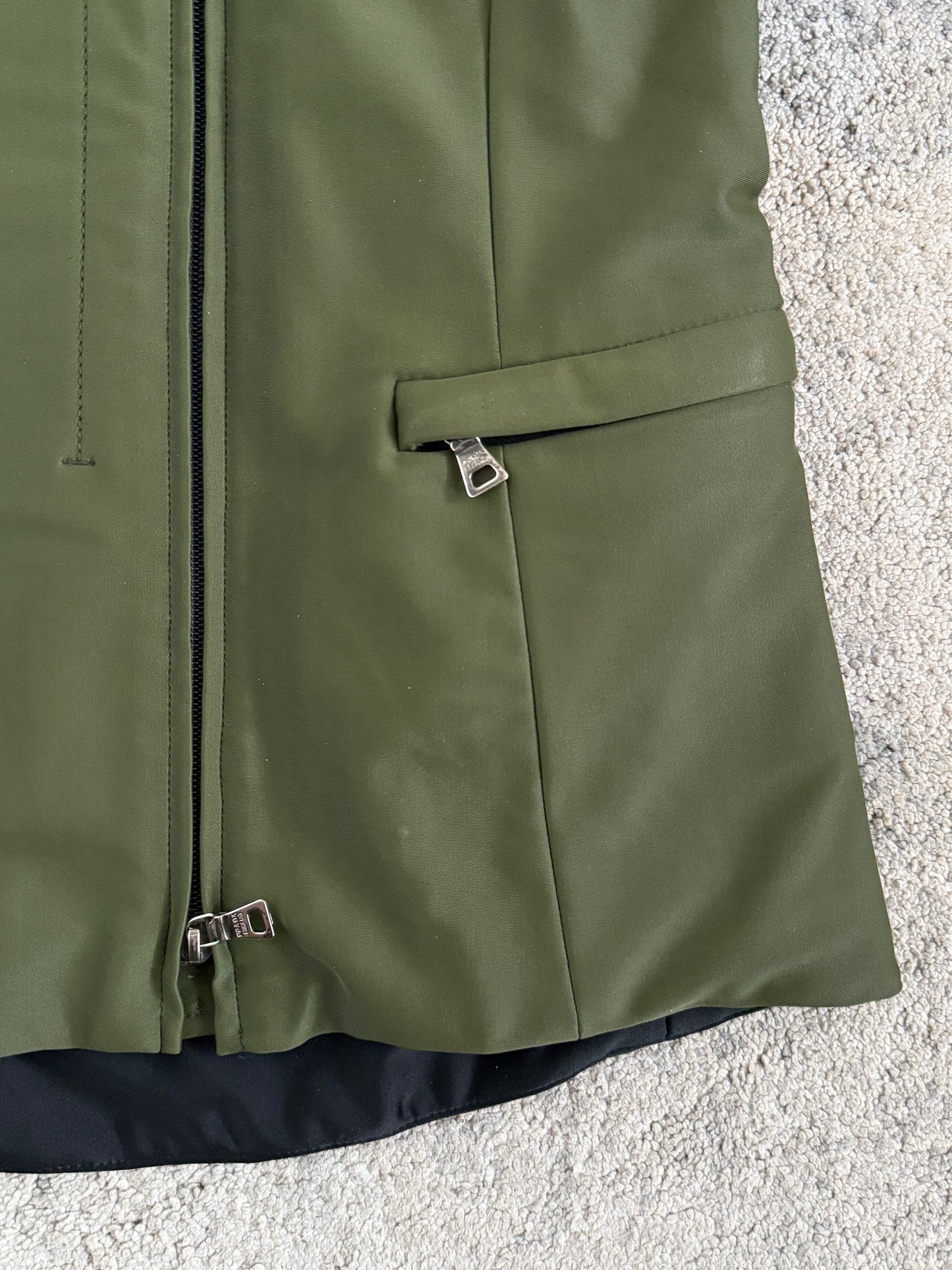 Prada 1999 nylon asymetrical zip jacket