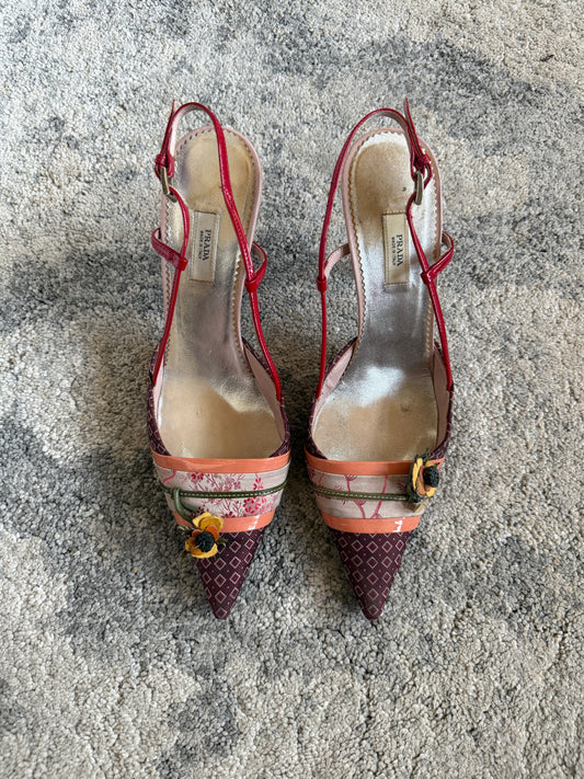 Prada SS2003 silk heels