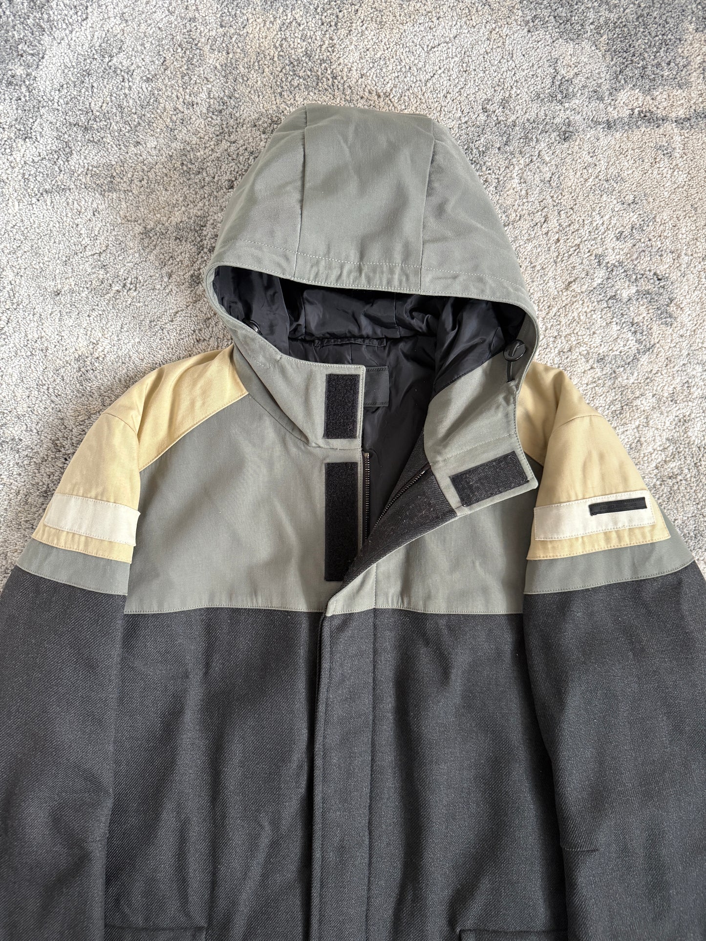 Prada FW2007 colorblock wool long coat