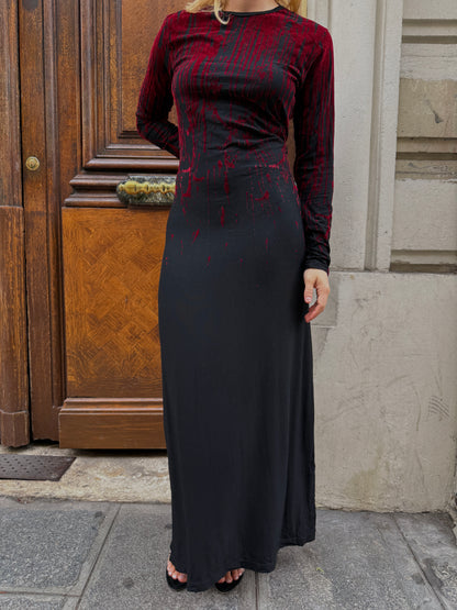 Jean Paul Gaultier FW1998 velvet blood drop dress