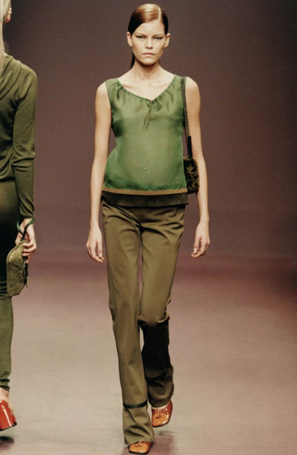 Prada FW1999 runway nylon bootcut pants