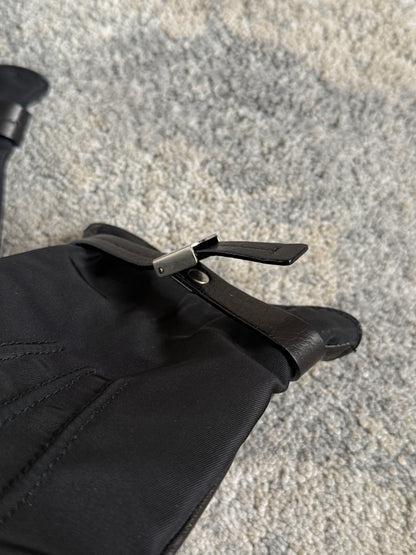 Prada 2000’s nylon & leather gloves with cashmere lining