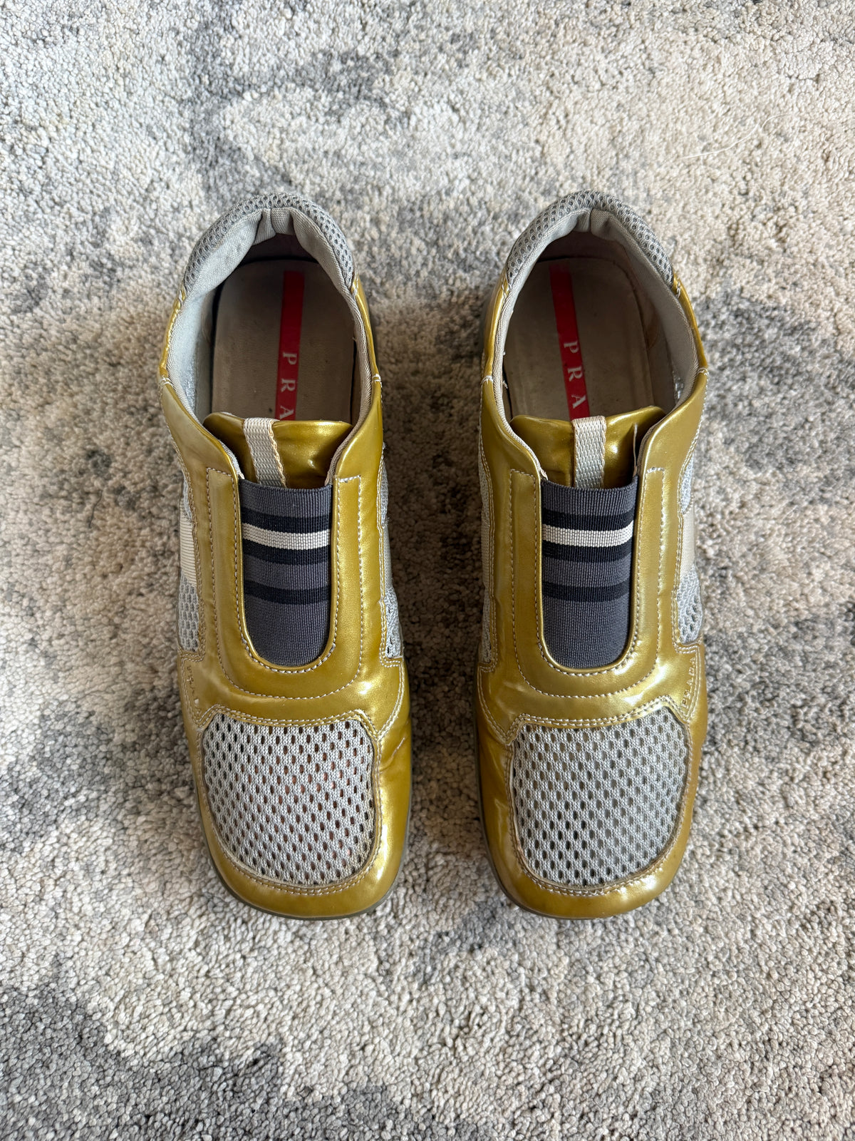 Prada SS2000 mesh & patent leather shoes