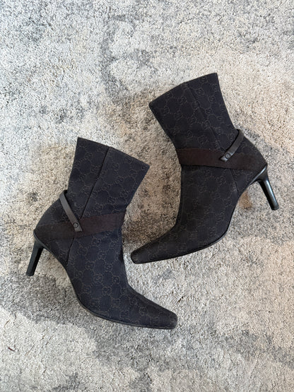 Gucci 2000’s monogram mid boots heels