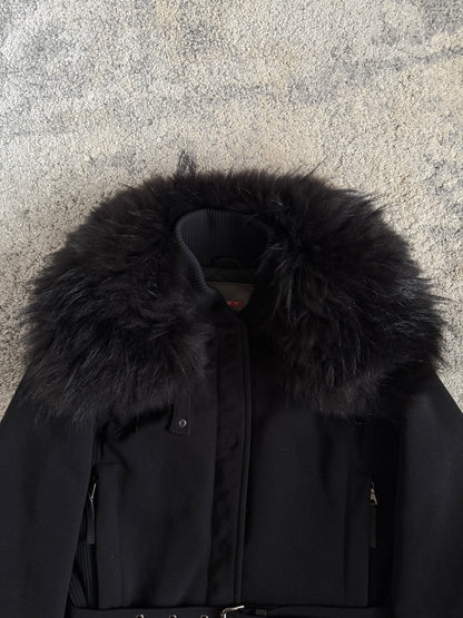 Prada FW2000 nylon with removable fur collar