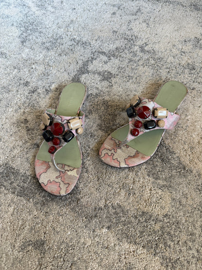 Prada SS2003 lurex jacquards flip flop