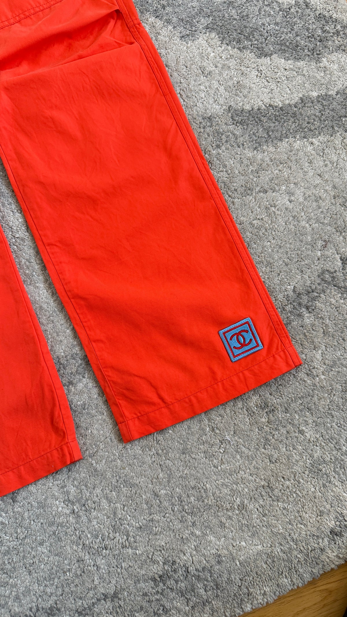 Chanel SS2002 cotton zip pants