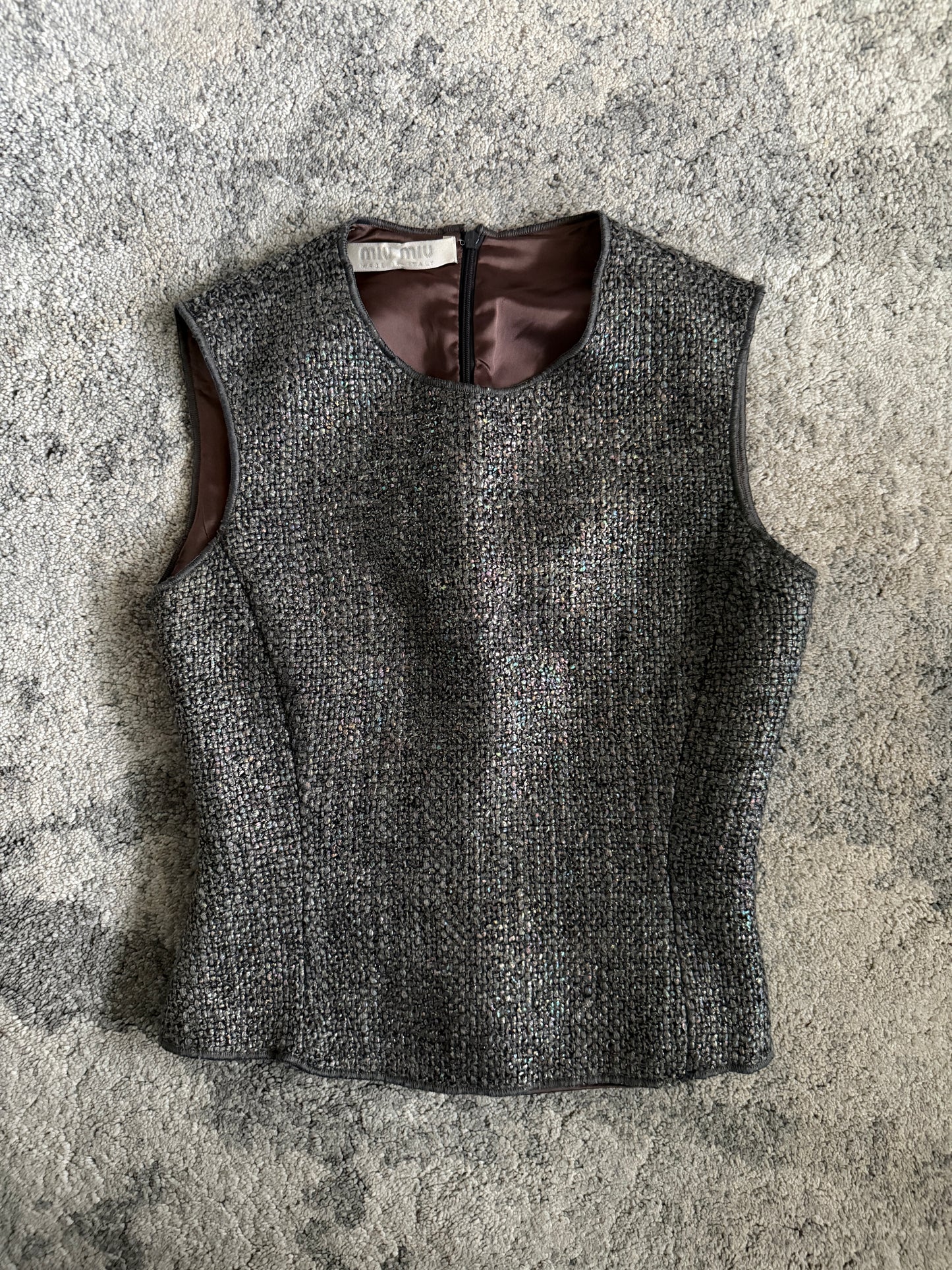 Miu Miu FW1998 wool iridescent top