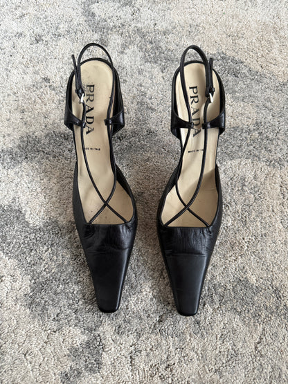 Prada 1990’s leather kitten heels
