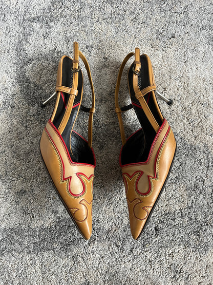 Miu Miu 2000’s cowboy slingback heels