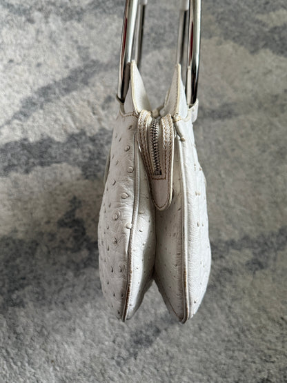 Prada SS2003 ostrich leather metal handle bag