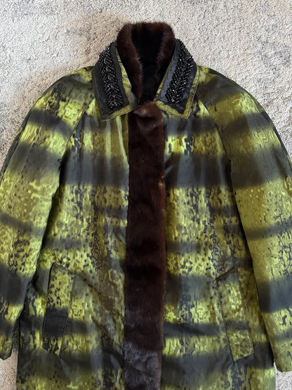 Prada FW2004 embellished nylon long coat