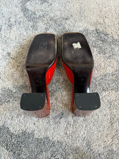 Prada FW1999 patent leather mules