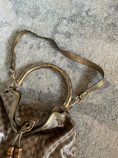 Gucci 2008 waxed monogram Indy bag