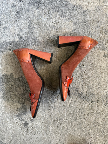 Prada FW1999 leaf leather heels