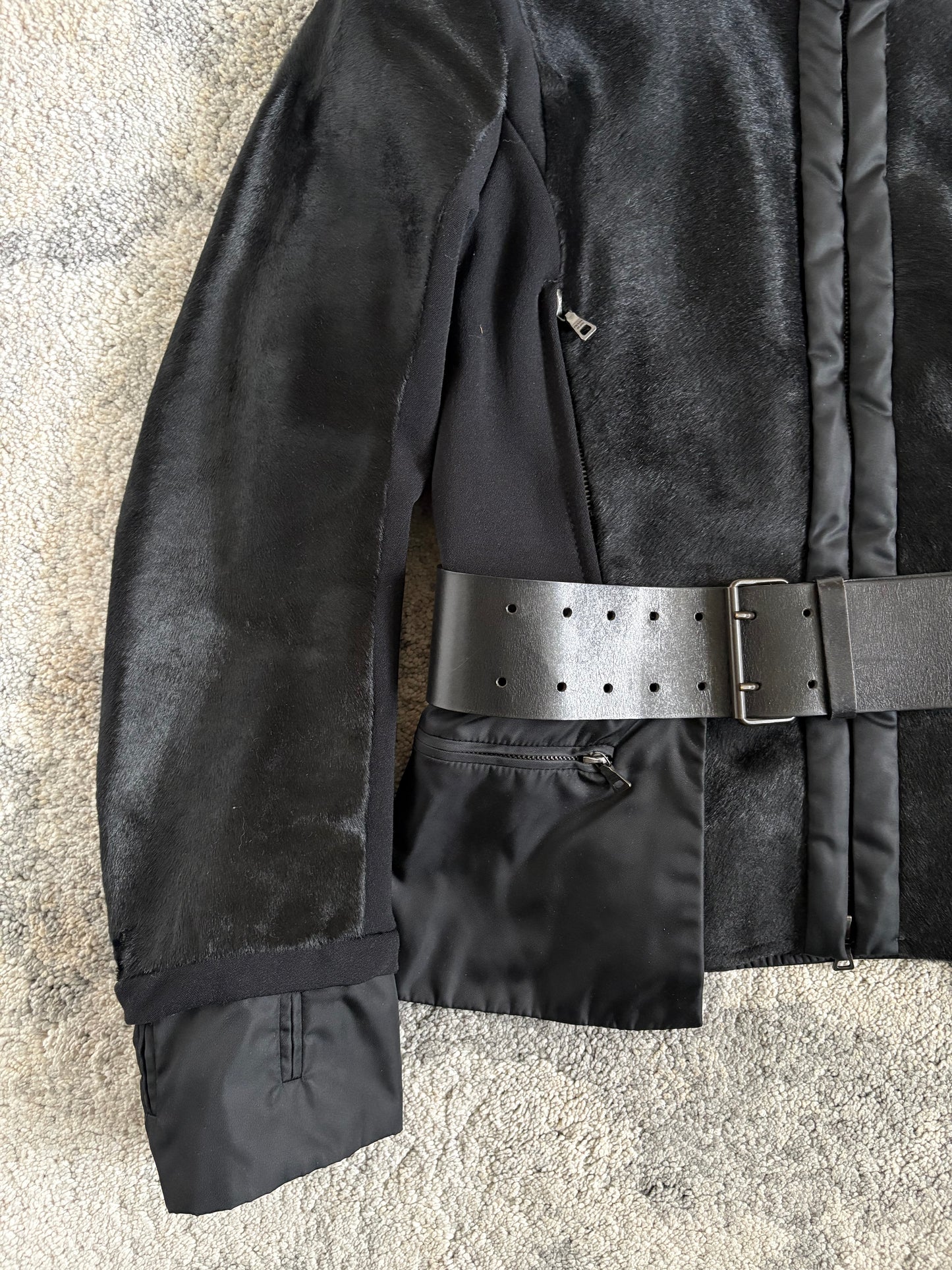 Prada 2000’s pony hair & nylon jacket