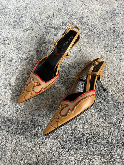 Miu Miu 2000’s cowboy slingback heels