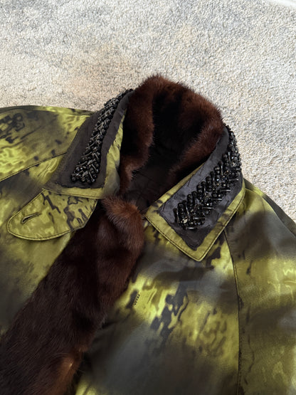 Prada FW2004 embellished nylon long coat
