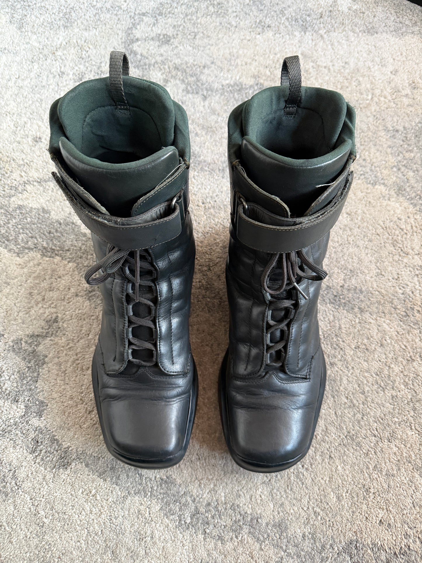 Prada FW1999 leather combat boots