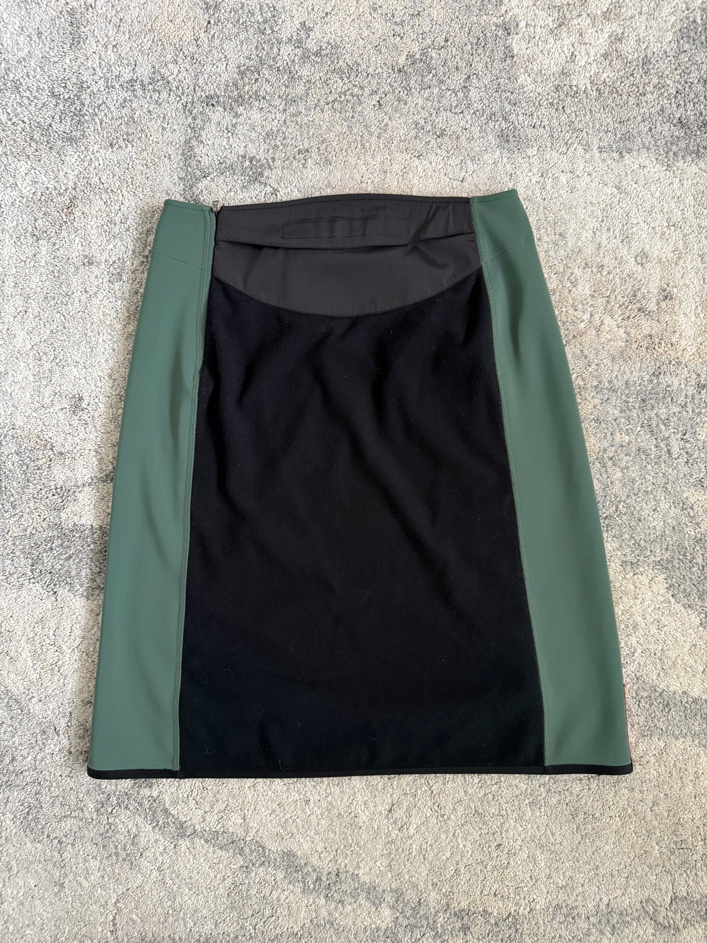 Prada 2000 fleece & nylon skirt