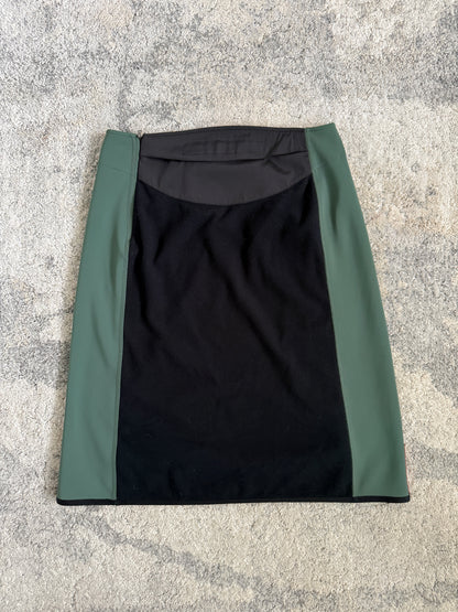 Prada 2000 fleece & nylon skirt