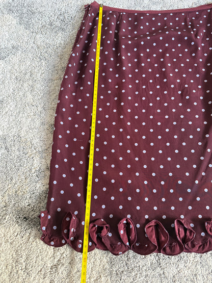Prada SS2000 silk polkadot skirt