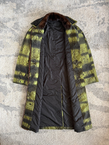 Prada FW2004 embellished nylon long coat