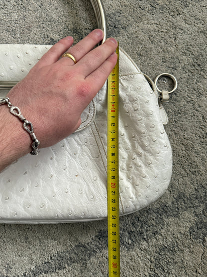 Prada SS2003 ostrich leather metal handle bag