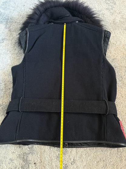 Prada FW2000 nylon jacket with fur collar