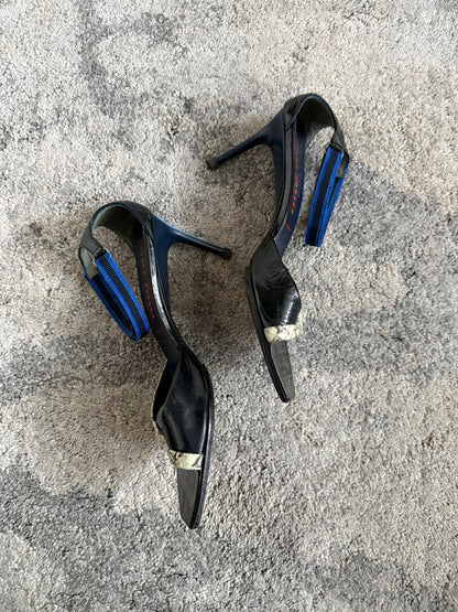 Miu Miu 1999 python & mesh heels