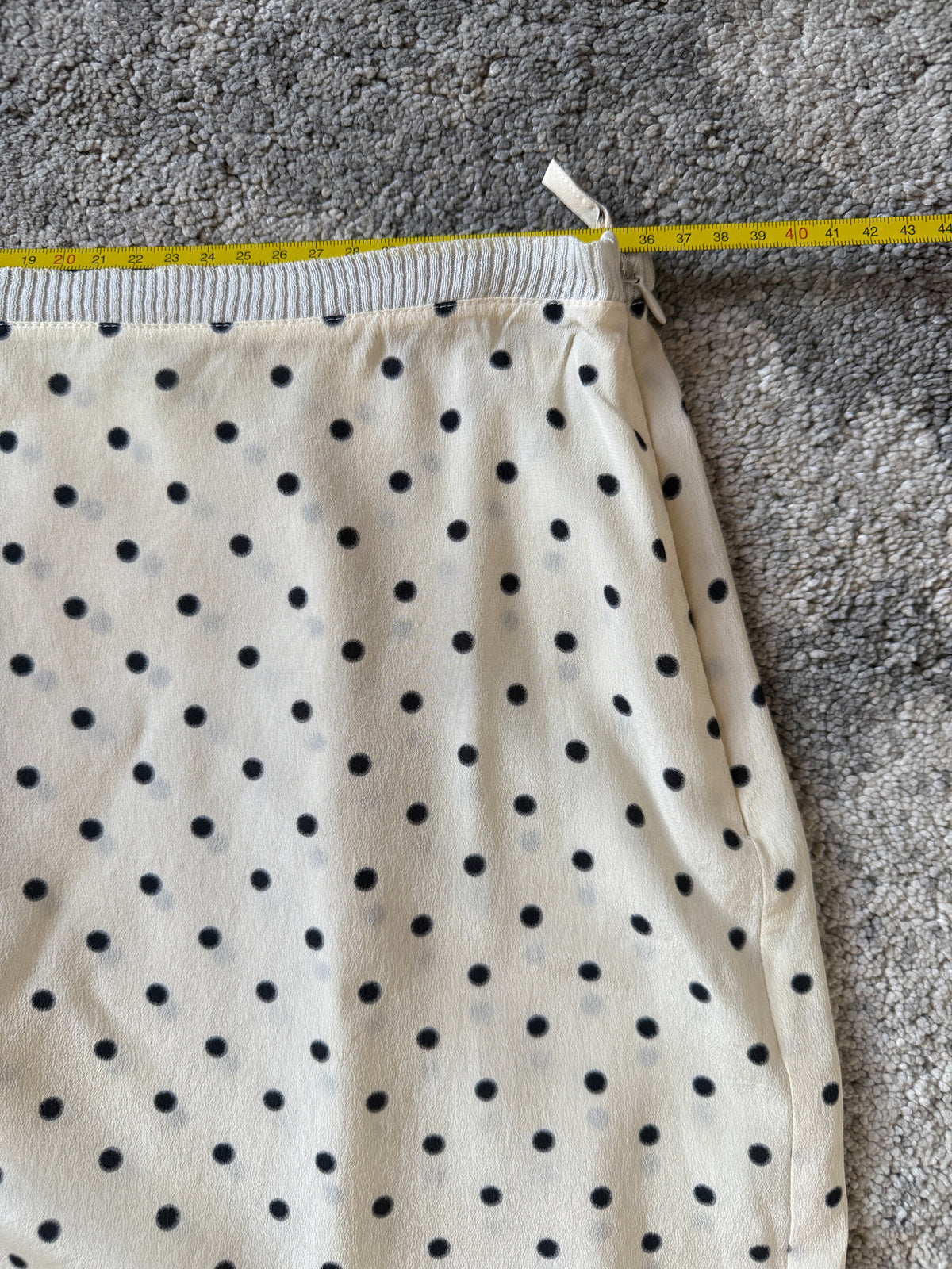 Prada SS2000 silk polkadot skirt