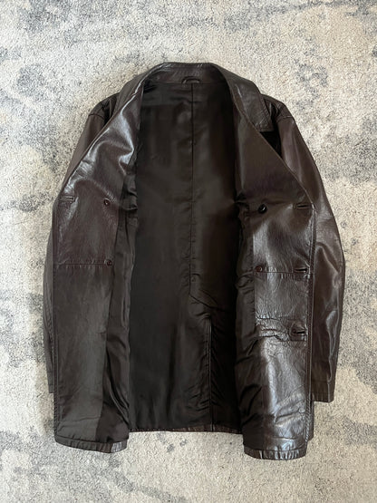 Prada FW1998 double breasted leather jacket