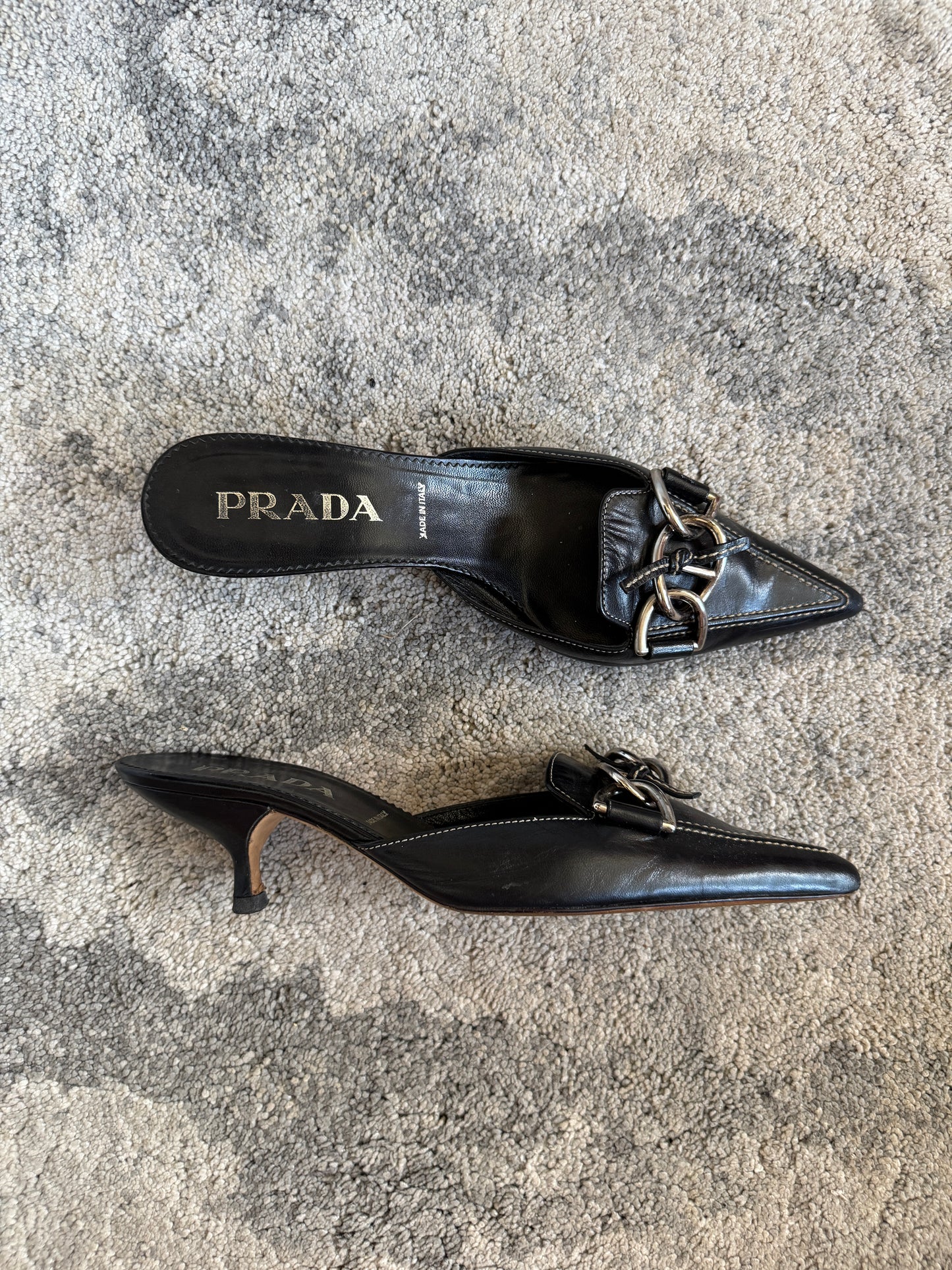 Prada 2000’s chain heels mules