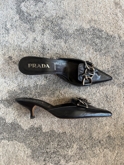 Prada 2000’s chain heels mules