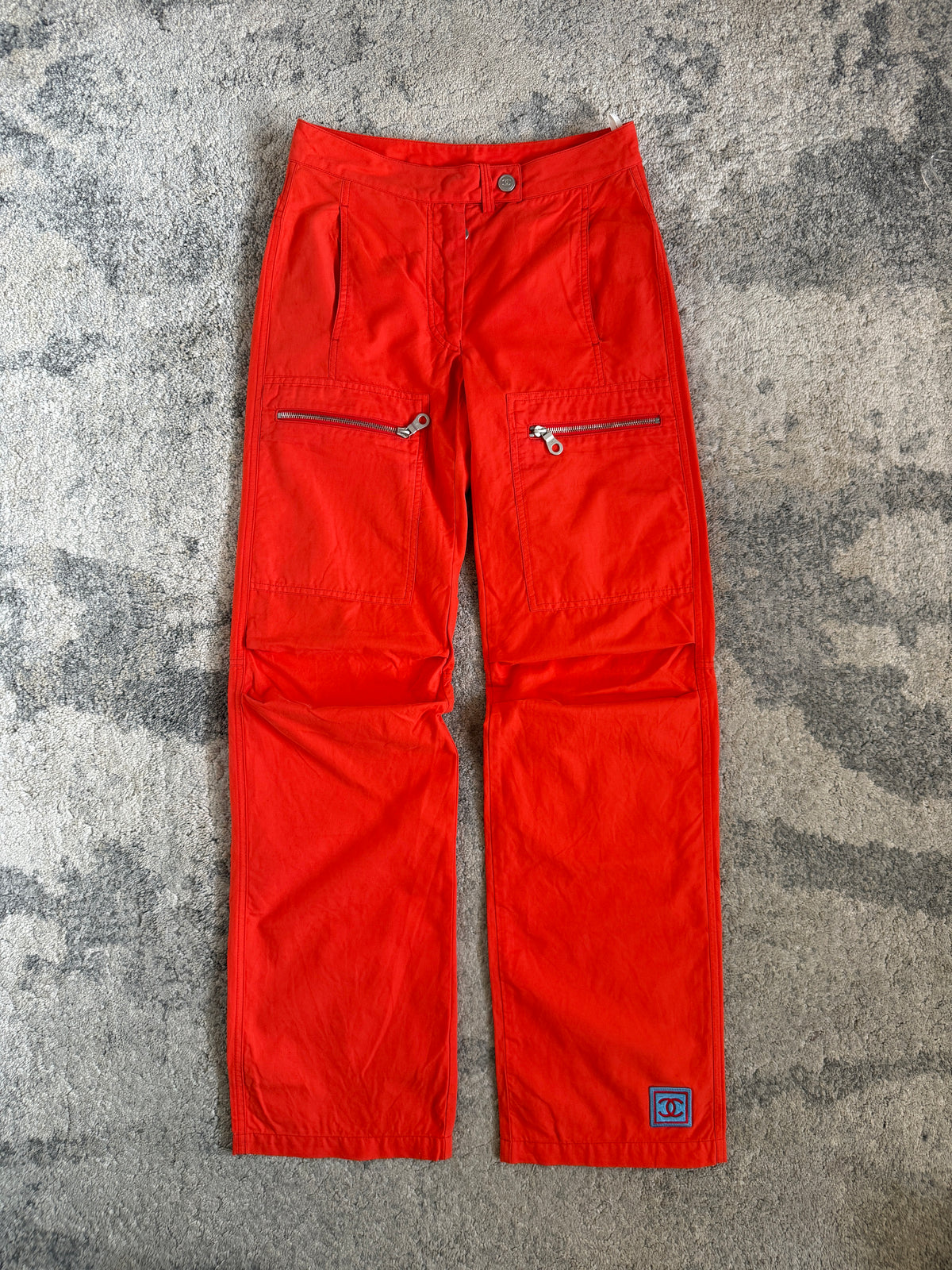 Chanel SS2002 cotton zip pants