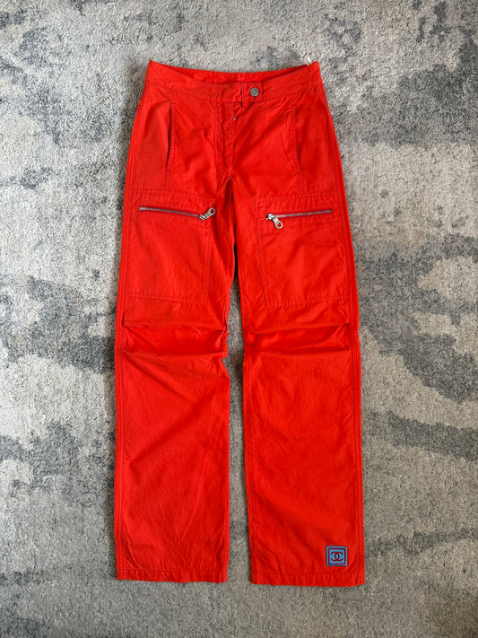 Chanel SS2002 cotton zip pants