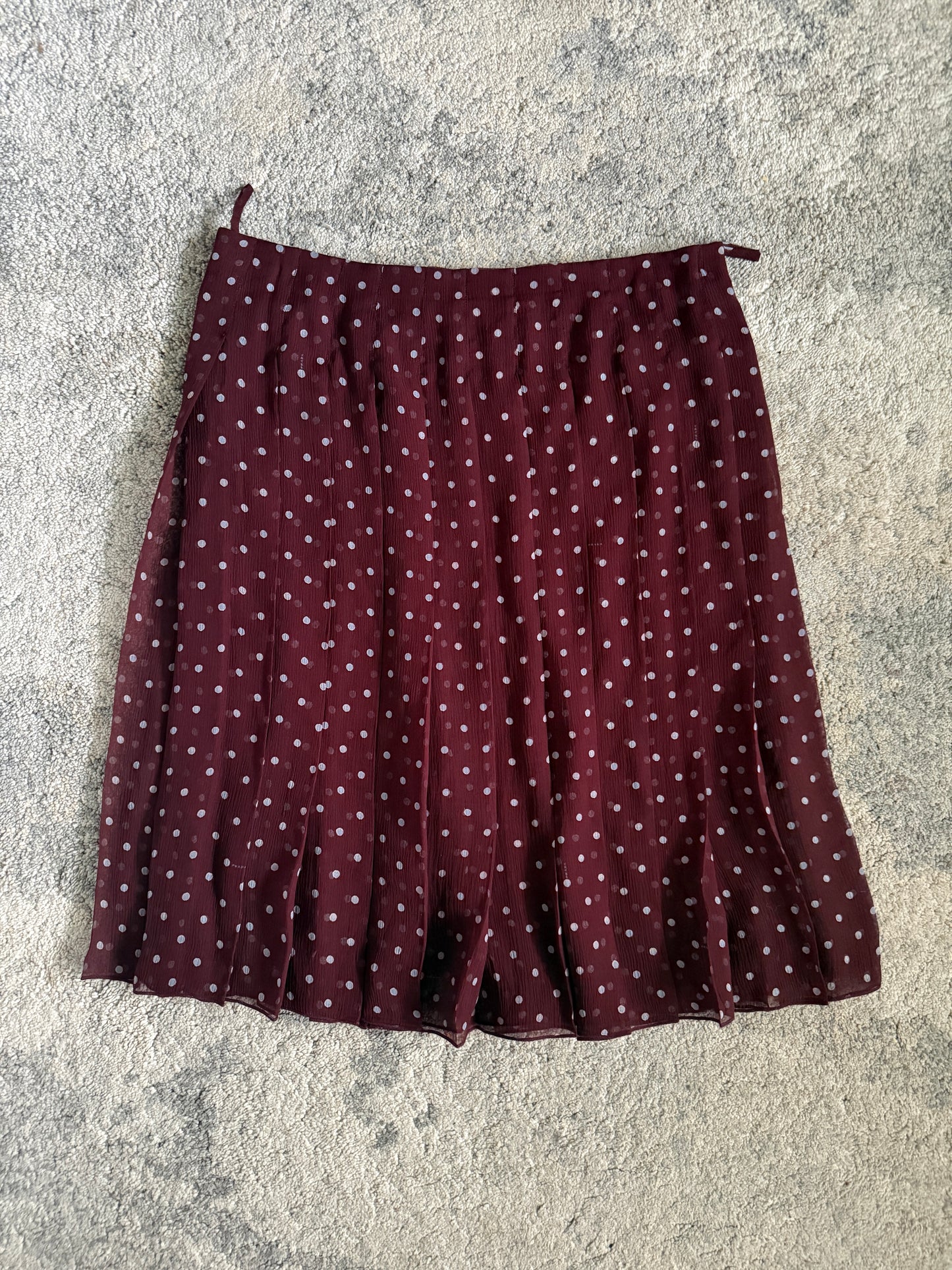 Prada SS2000 silk polka dot pleated skirt